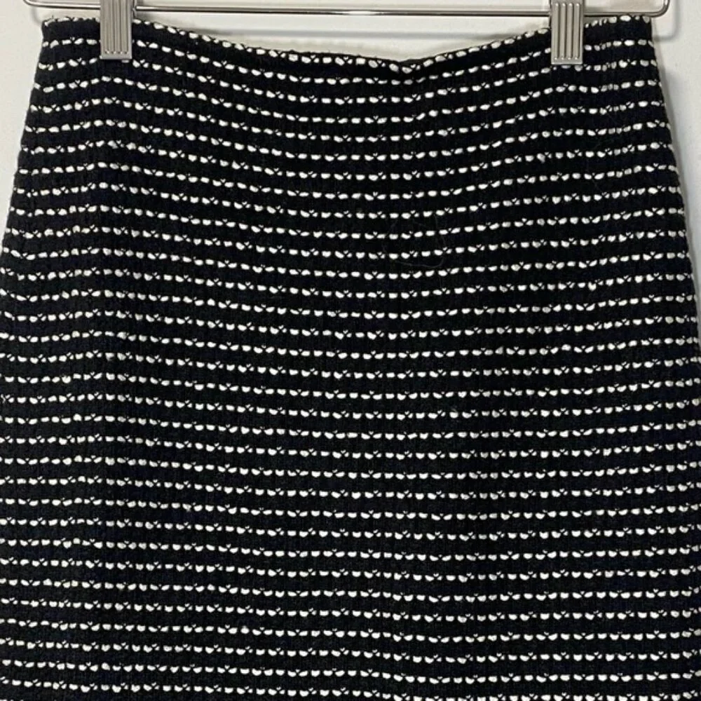 St. John Black Skirt with White Dotted Lines — Size 2